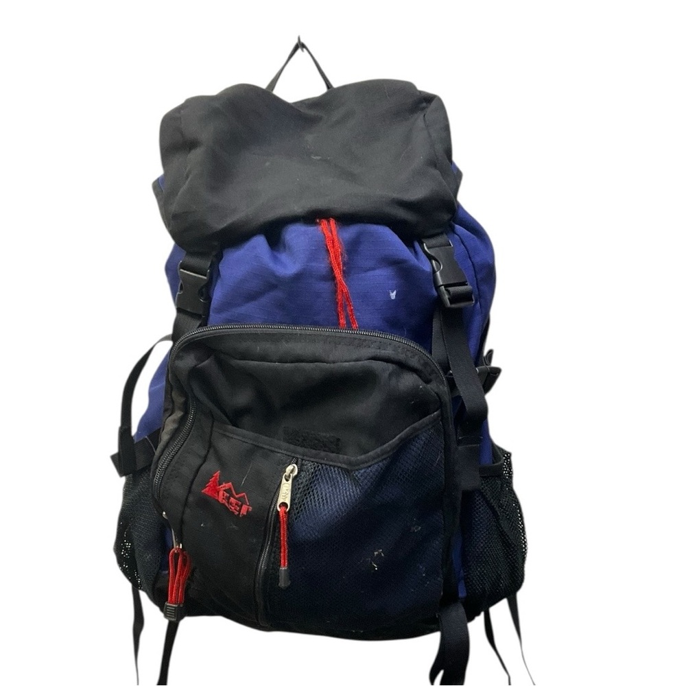 🎒 Vintage REI Blue Black Top Load Hiking Backpack‎ Trail Pack